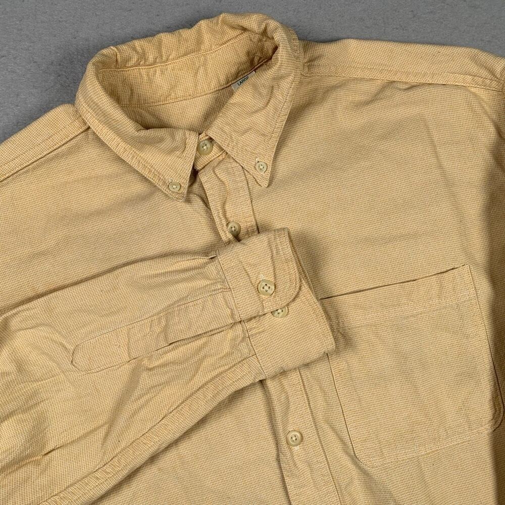Vintage L.L.Bean Button Down Shirt Mens Large Oxford Micro Check Gingham Style
